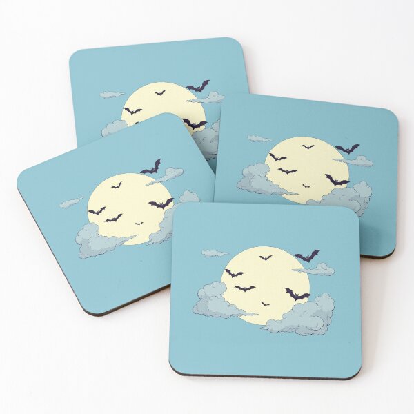 Item preview, Moonlit Bat Soiree A Pastel Blue Backdrop or designed and sold by ShroomForge.