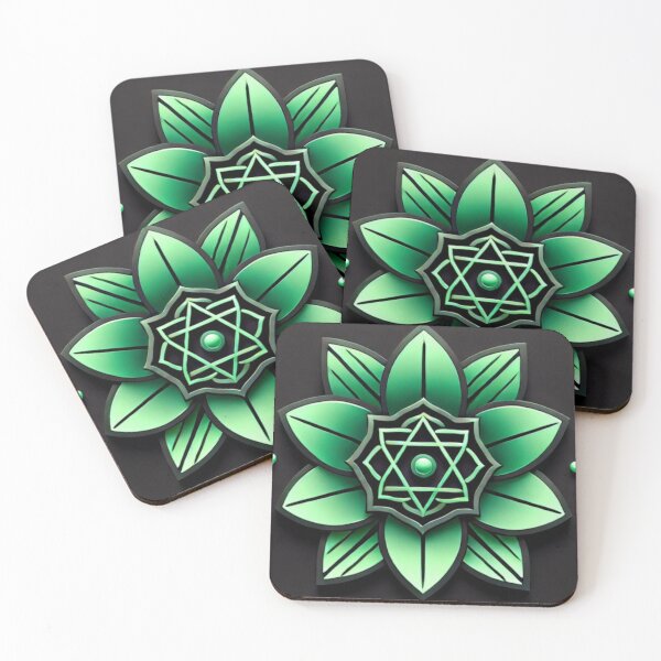 Item preview, Heart Chakra Symbol with Elegant Green Lotus Design designed and sold by SacredPractice.