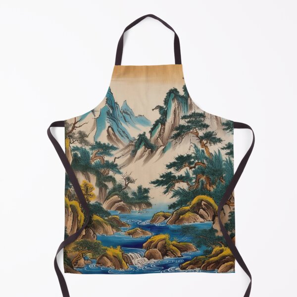 Item preview, Retro Chinese Mountains Print Antique designed and sold by Chippychips1.