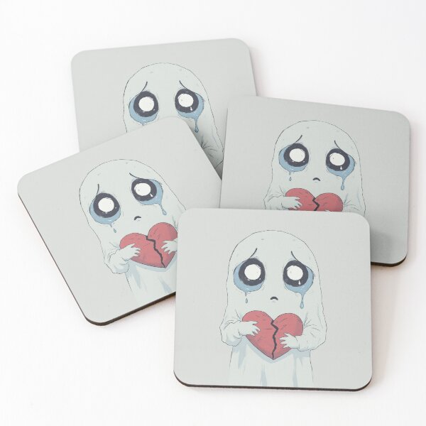 Item preview, Broken-Hearted Ghost Pastel Gray Illustration designed and sold by MadeByHaresShop.