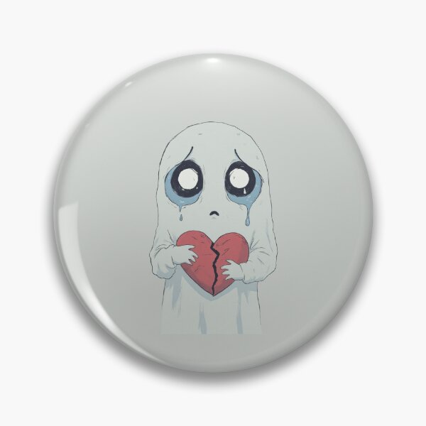 Item preview, Broken-Hearted Ghost Pastel Gray Illustration designed and sold by MadeByHaresShop.