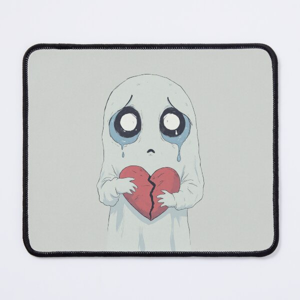 Item preview, Broken-Hearted Ghost Pastel Gray Illustration designed and sold by MadeByHaresShop.