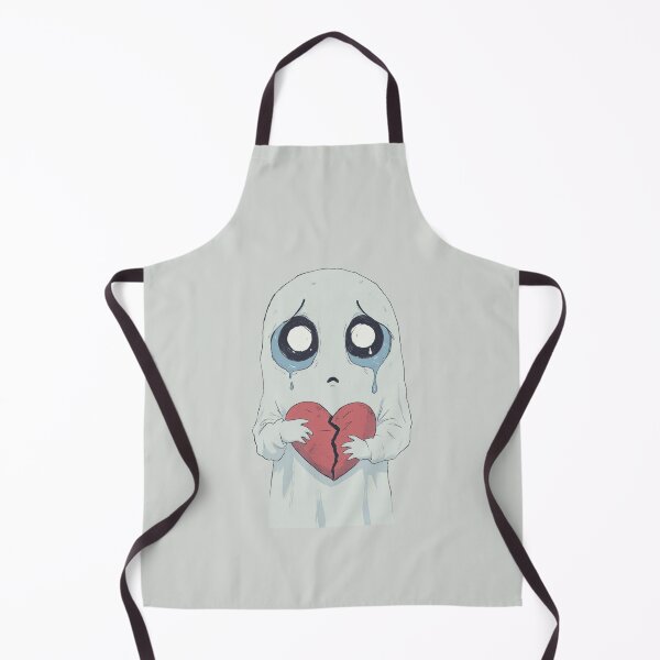 Item preview, Broken-Hearted Ghost Pastel Gray Illustration designed and sold by MadeByHaresShop.