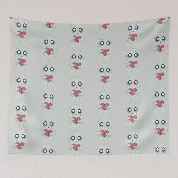 Item preview, Broken-Hearted Ghost Pastel Gray Illustration designed and sold by MadeByHaresShop.
