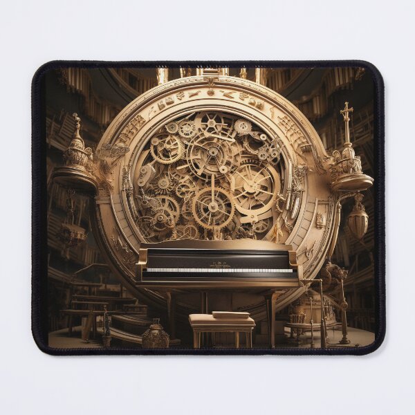 Item preview, Keyboard and Clock Gears in an Ancient Library designed and sold by Peter P @ MedleyMerch.