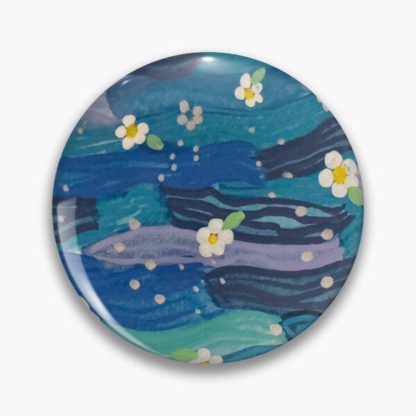 Item preview, White flowers floating in blue designed and sold by CompulsiveC.