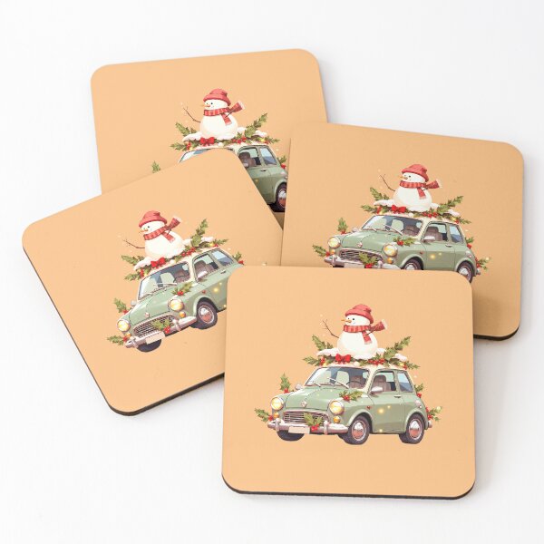 Item preview, Snowy Car Kawaii Festivity Holly Wreath & Glowing Lights designed and sold by kahida.