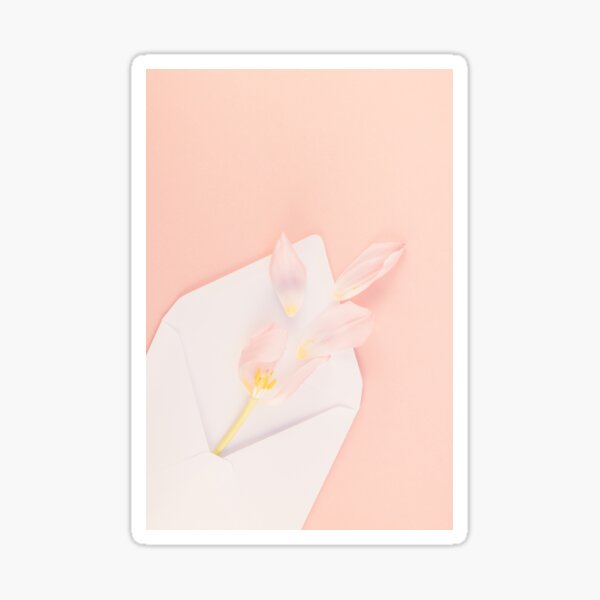 Item preview, Pink tulip with petals in opened paper envelope designed and sold by dvoevnore.