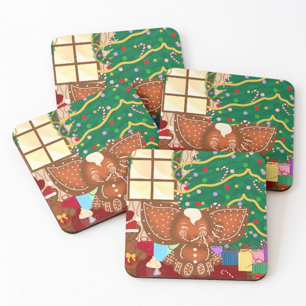 Item preview, Cozy Gingerbread Elephant in a Festive Christmas Room illustration  designed and sold by Osaseredesigns.