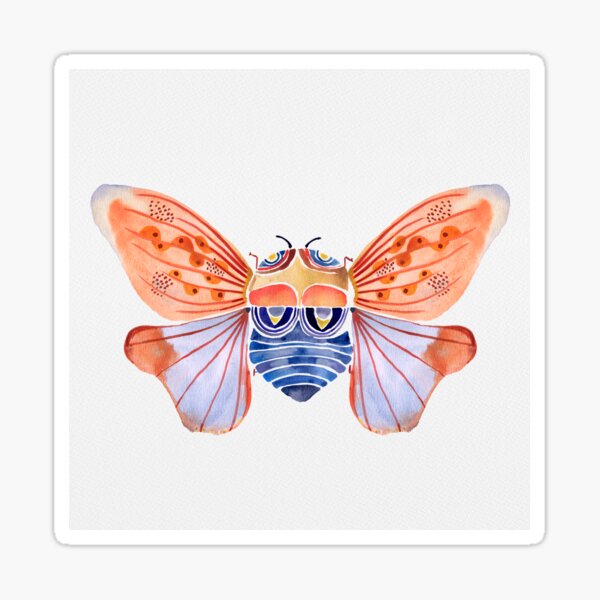 Cicada Dreaming-Watercolor Sticker