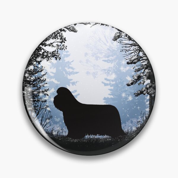 Item preview, “First Snow” Bearded Collie designed and sold by Spinyflowerart.