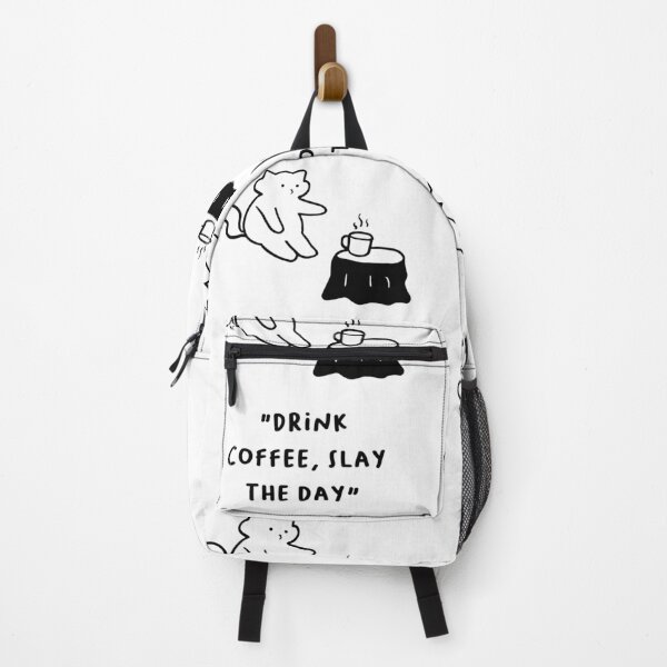 Item preview, Drink Coffee, Slay the Day – Motivational Cat Coffee Art designed and sold by RM-Journey.