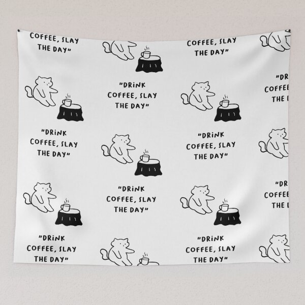 Item preview, Drink Coffee, Slay the Day – Motivational Cat Coffee Art designed and sold by RM-Journey.