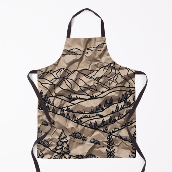 Item preview, Line Drawing Of Mountain Landscape On Kraft Paper designed and sold by Ciervo Primavera.