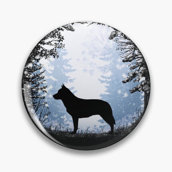 Item preview, “First Snow” Australian Cattle Dog Heeler designed and sold by Spinyflowerart.