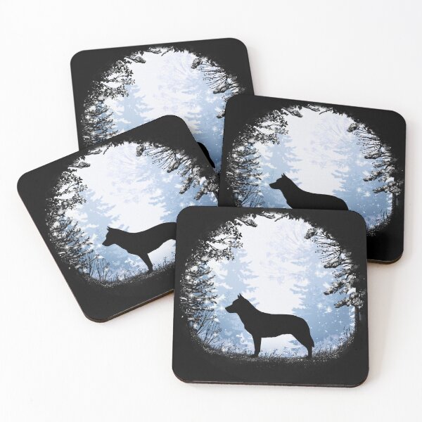 Item preview, “First Snow” Australian Cattle Dog Heeler designed and sold by Spinyflowerart.