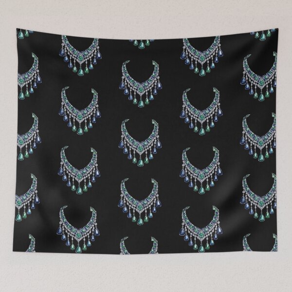 Item preview, Luxurious Emerald and Sapphire Necklace Design designed and sold by Desireehaz.