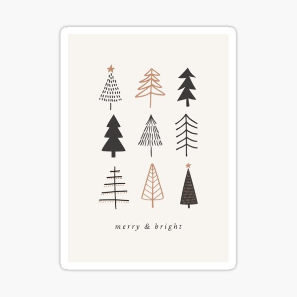 Minimalist Christmas Trees: Merry & Bright Sticker