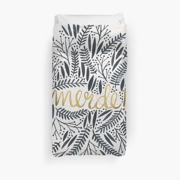 Pardon My French – Black & Gold Duvet Cover