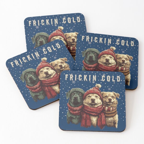 Item preview, Fricken Cold! Winter Funny Freezing Dogs designed and sold by NikoDeeko.
