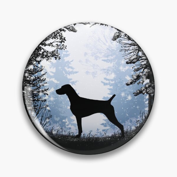 Item preview, “First Snow” German Shorthaired Pointer Deutsch Kurzhaar designed and sold by Spinyflowerart.