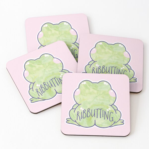 Item preview, Funny Frog Butt Design – Ribbutting Cartoon Frog Pun designed and sold by hitechmom.