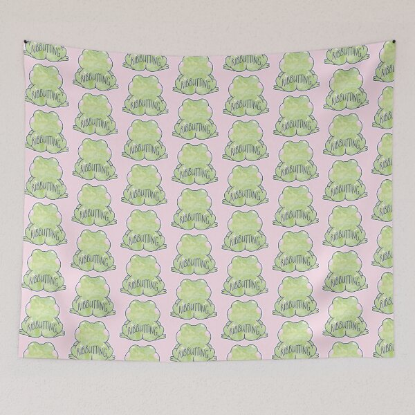 Item preview, Funny Frog Butt Design – Ribbutting Cartoon Frog Pun designed and sold by hitechmom.