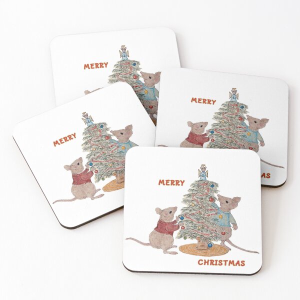 Item preview, Tree Trimming Mice Merry Christmas 2 designed and sold by PaintomimeHorse.