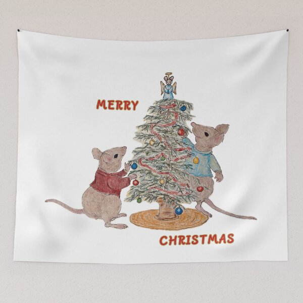 Item preview, Tree Trimming Mice Merry Christmas 2 designed and sold by PaintomimeHorse.