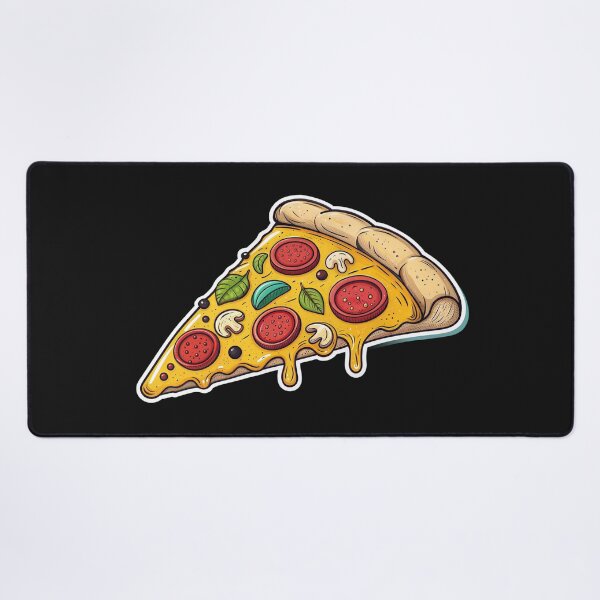Item preview, Delicious pizza slice with pepperoni and mushrooms, colorful illustration, food concept, hungry vibe designed and sold by AngelinArts.