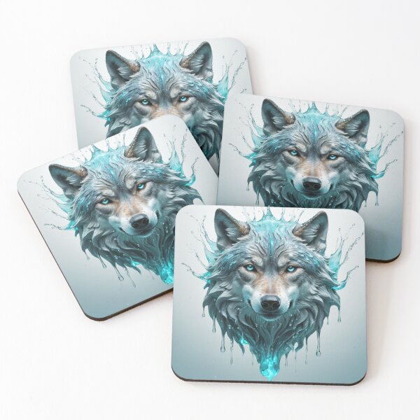 Item preview, Aqua Spirit Wolf designed and sold by RebelPaintBrush.