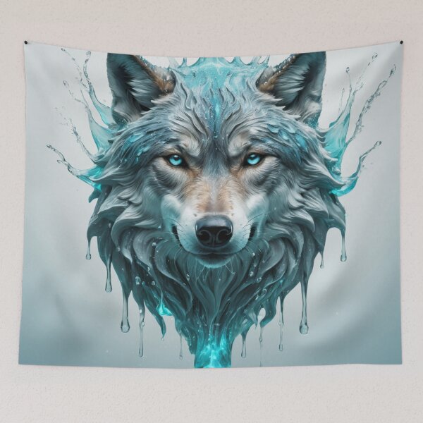 Item preview, Aqua Spirit Wolf designed and sold by RebelPaintBrush.