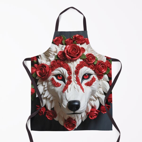 Item preview, Rose Blossom Marble Wolf Sculpture designed and sold by RebelPaintBrush.
