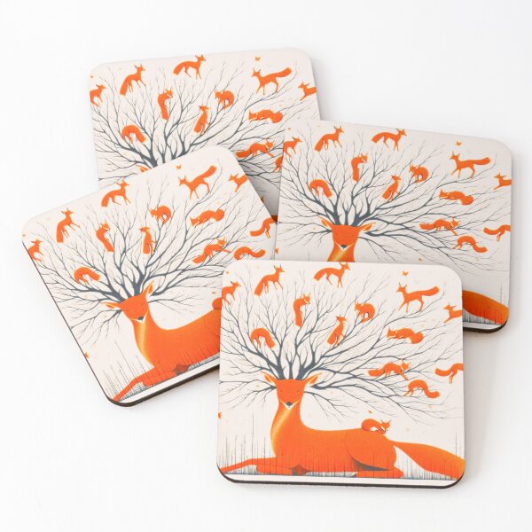Item preview, Deer and foxes designed and sold by Wildlife and marine life.