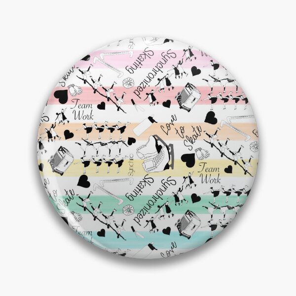 Item preview, Synchronized Skating Black and White, Pastel Rainbow Striped Design designed and sold by Purposely Designed.