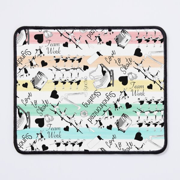 Item preview, Synchronized Skating Black and White, Pastel Rainbow Striped Design designed and sold by PD-Skating.