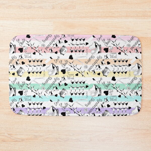 Item preview, Synchronized Skating Black and White, Pastel Rainbow Striped Design designed and sold by PD-Skating.