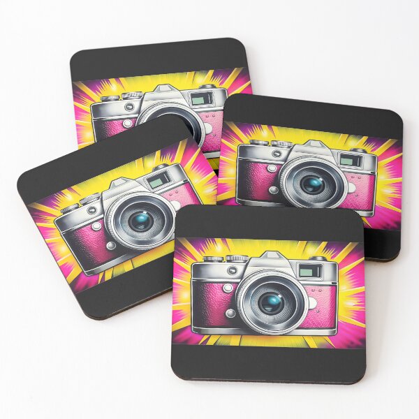 Item preview, Vintage camera illustration with vibrant background, colorful design, photography concept, retro style designed and sold by AngelinArts.