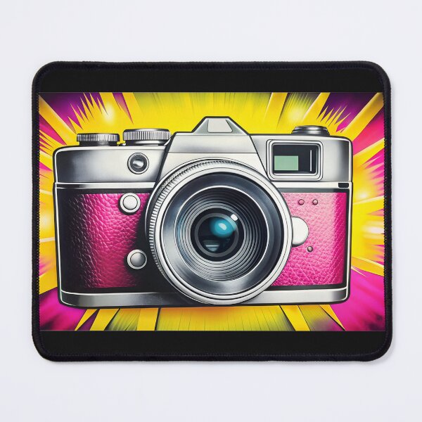 Item preview, Vintage camera illustration with vibrant background, colorful design, photography concept, retro style designed and sold by AngelinArts.