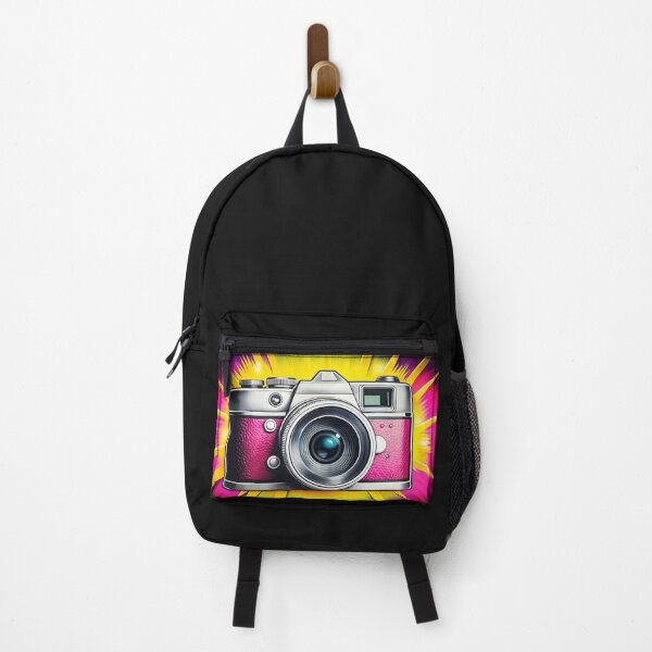 Item preview, Vintage camera illustration with vibrant background, colorful design, photography concept, retro style designed and sold by AngelinArts.