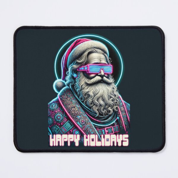 Item preview, Happy Holidays Neon Cyber Santa Design designed and sold by Victor Shadehorn.