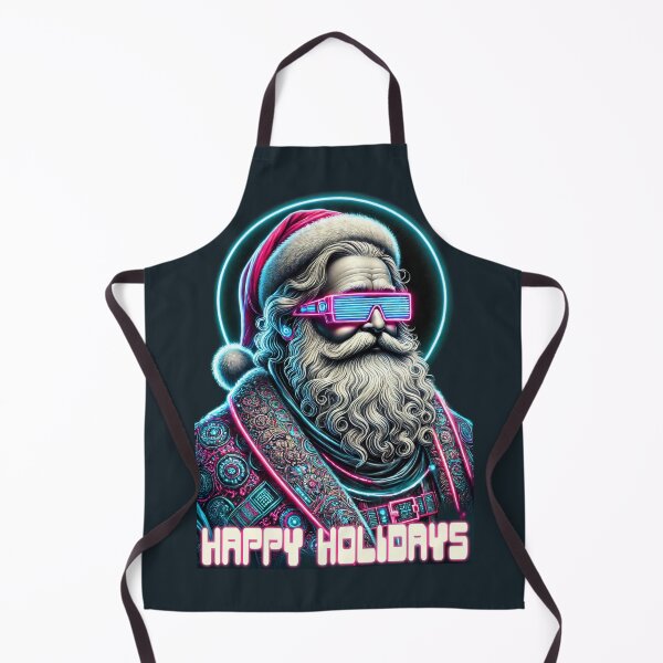 Item preview, Happy Holidays Neon Cyber Santa Design designed and sold by Victor Shadehorn.
