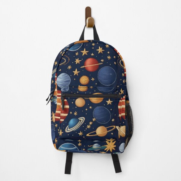 Item preview, Embroidery of planets and stars on a blue background designed and sold by Ciervo Primavera.