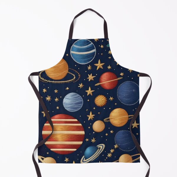 Item preview, Embroidery of planets and stars on a blue background designed and sold by Ciervo Primavera.