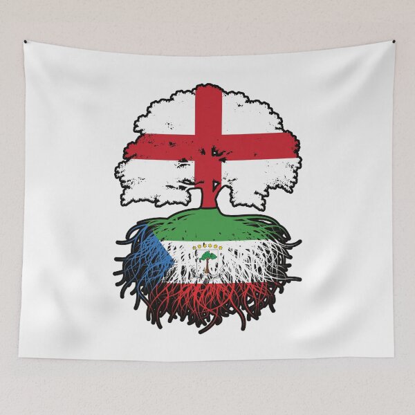 Item preview, Equatorial Guinea Equatorial Guinean English England Tree Roots Flag designed and sold by FlagX.