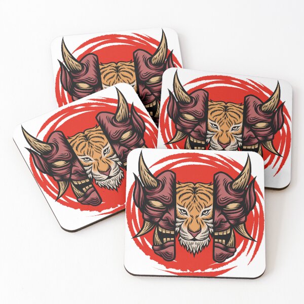 Item preview, Fierce Duality: Tiger and Oni Masks designed and sold by SpotWarehouse.