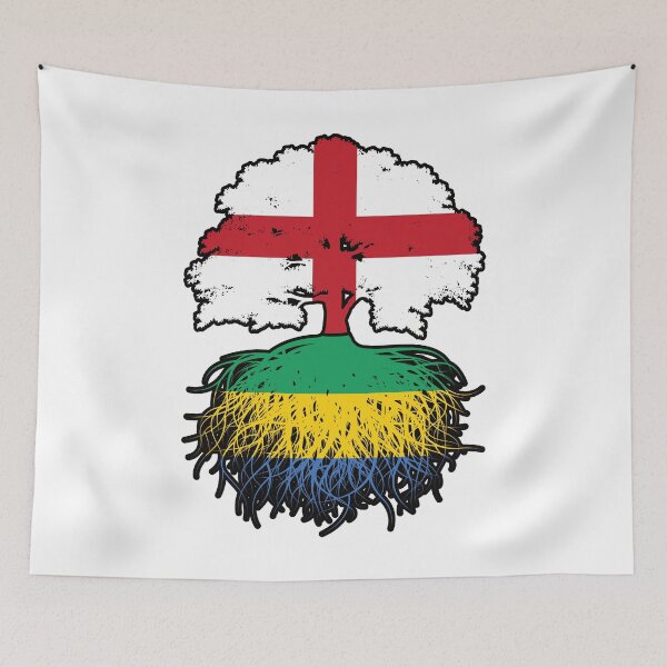 Item preview, Gabon Gabonese English England Tree Roots Flag designed and sold by FlagX.