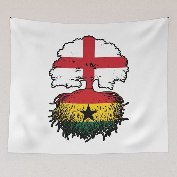 Item preview, Ghana Ghanaian English England Tree Roots Flag designed and sold by FlagX.