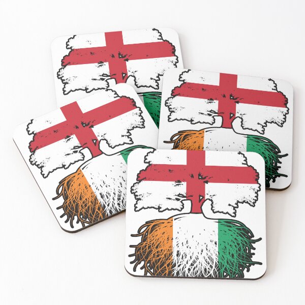 Item preview, Ivory Coast Ivorian English England Tree Roots Flag designed and sold by FlagX.