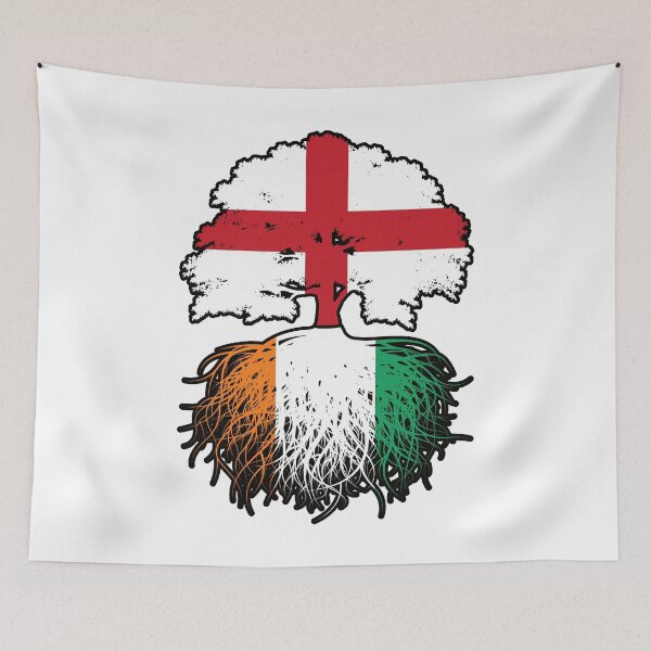 Item preview, Ivory Coast Ivorian English England Tree Roots Flag designed and sold by FlagX.